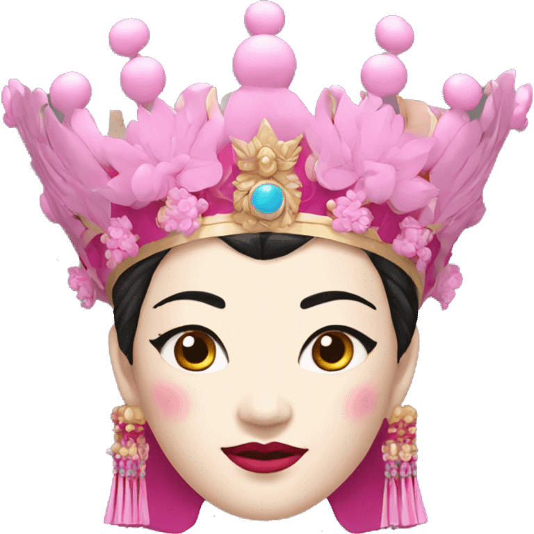 Pink Peking Opera Head Crown emoji