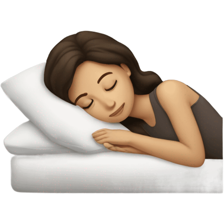 Brunette girl sleeping emoji