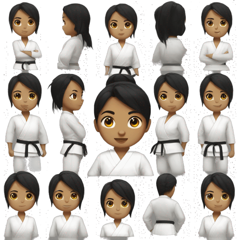 judo girl with a black with black hair emoji