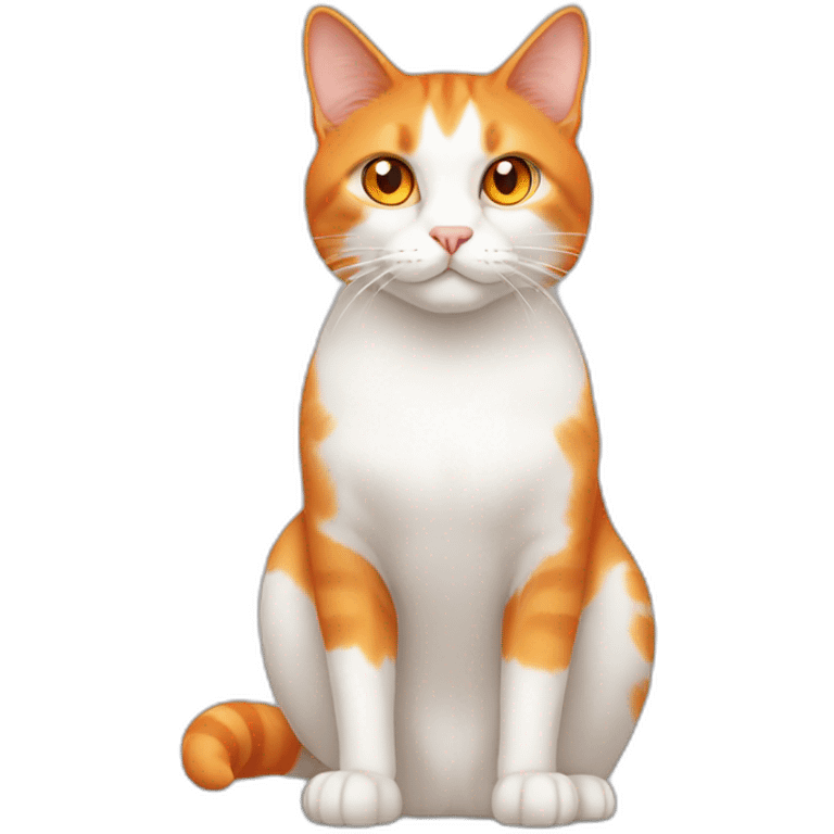 orange and white cat with orange eyes big emoji