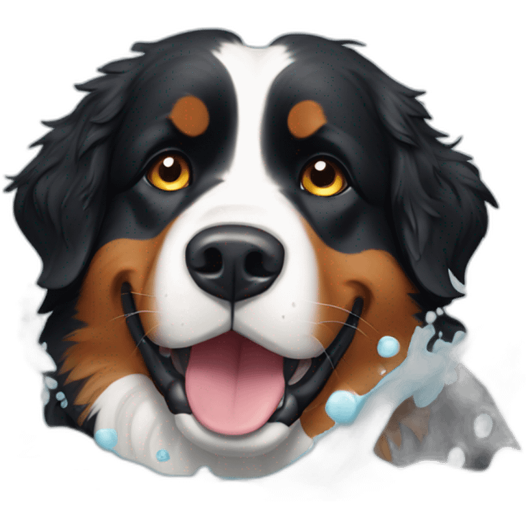 Bernese mountain dog bathing emoji