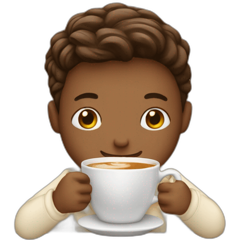 A person hugging a cup of cappuccino  emoji