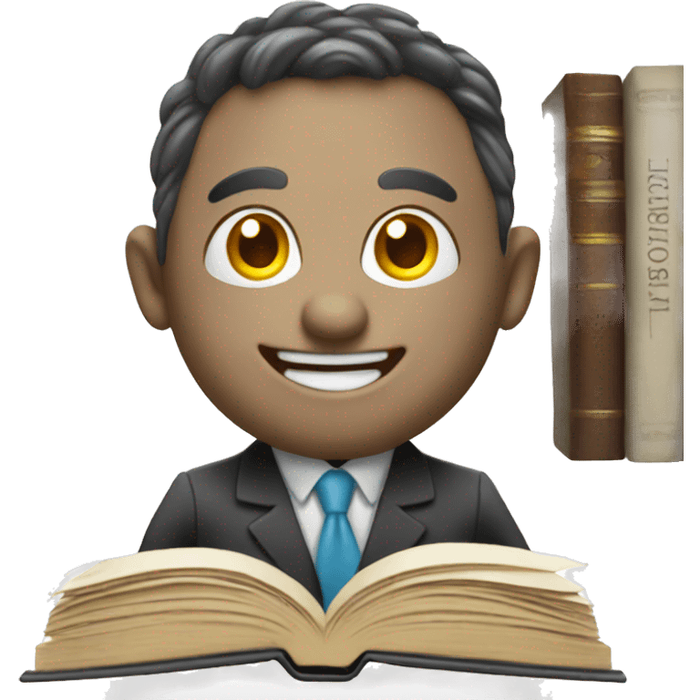 happy creepy entrepreneur face with book emoji