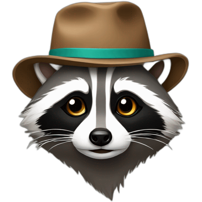 Raccoon in hat emoji