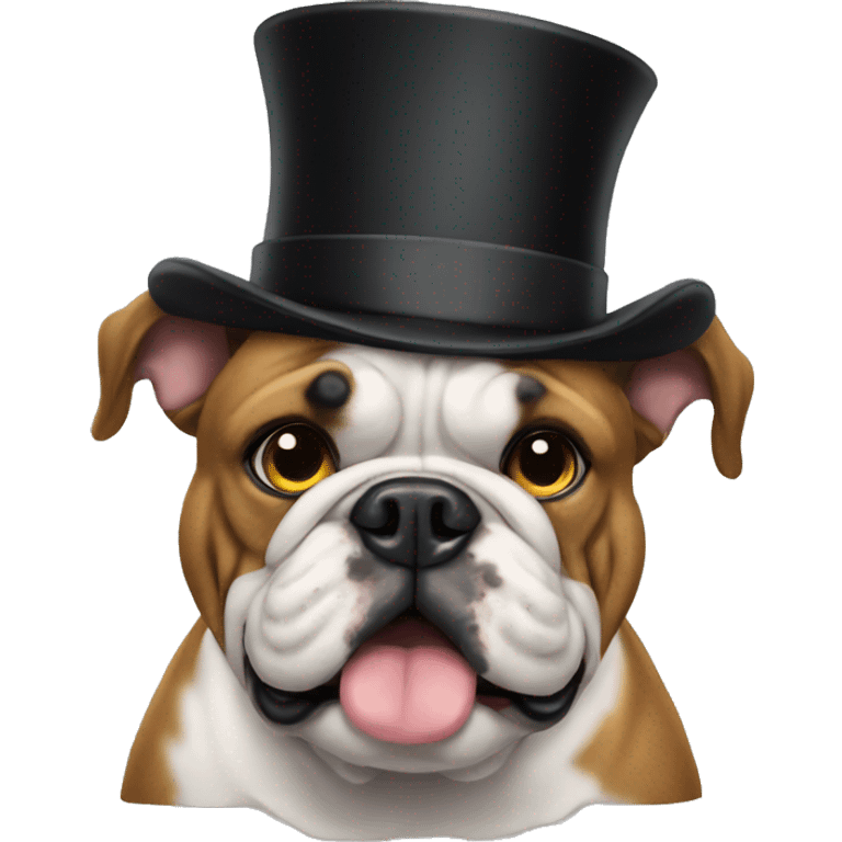 bulldog with a top hat emoji