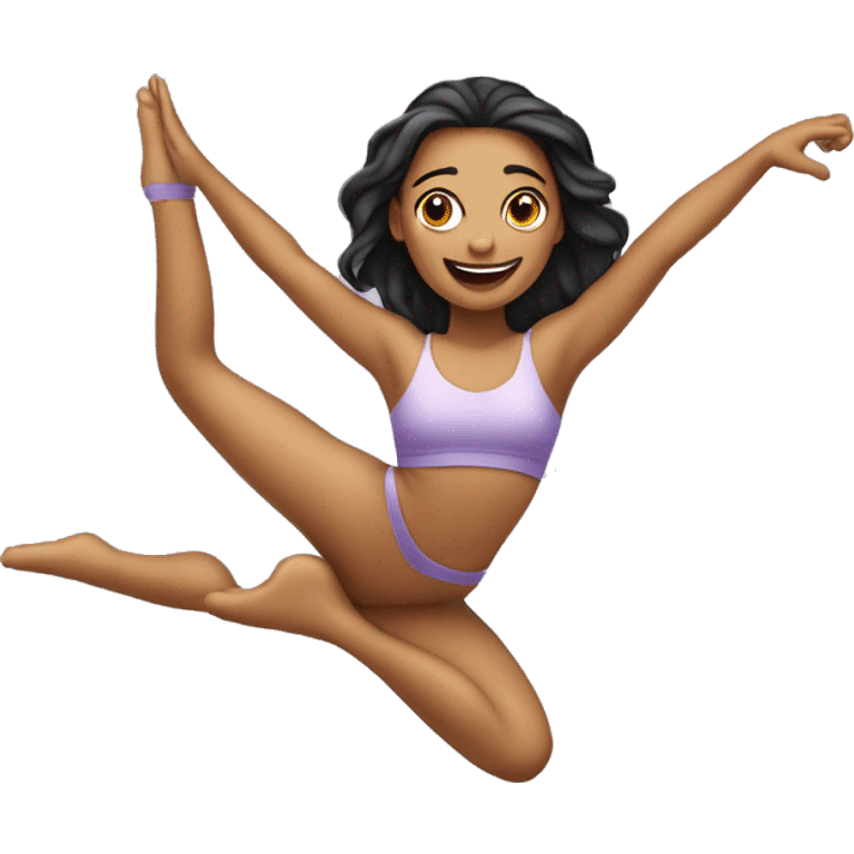 una chica en una tela acrobática  emoji