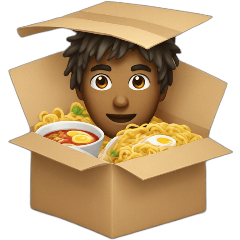 Developer and ramen in box emoji