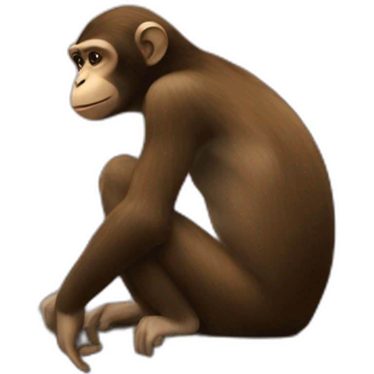 Monkey looking at city view emoji