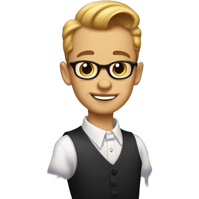 1950s cartoon style classy boy emoji