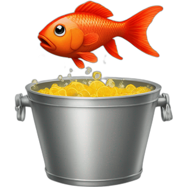 red fish in a champagne bucket emoji