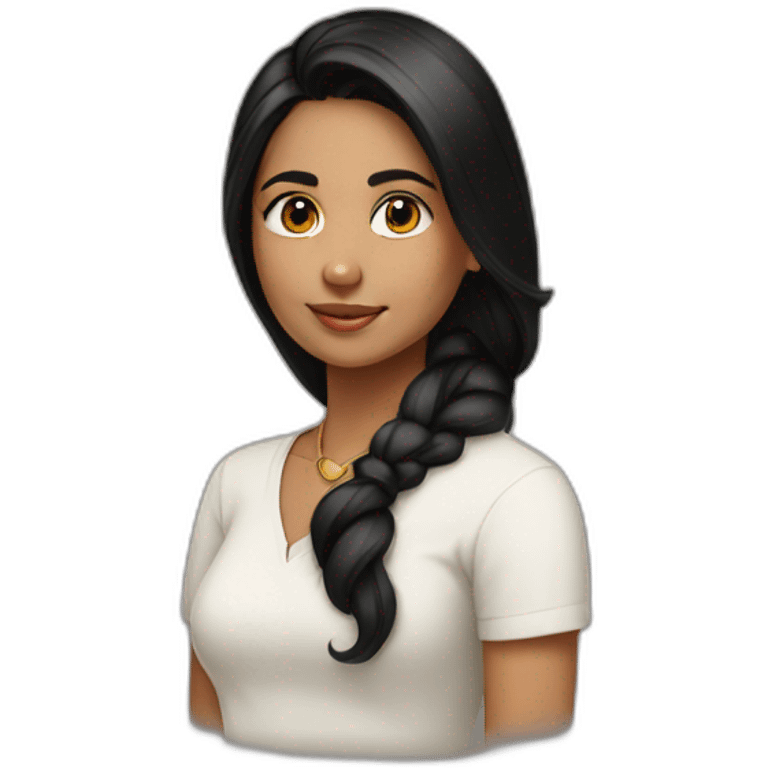 indian-girl-white-top-blackhair emoji