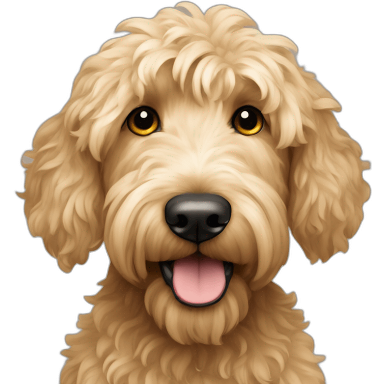 Beige goldendoodle with messy hair emoji