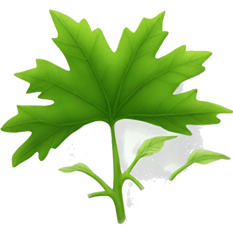 A talking leaf emoji