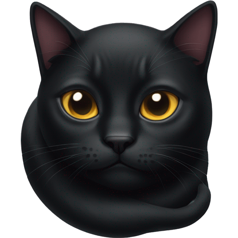 Black cat curled up  emoji