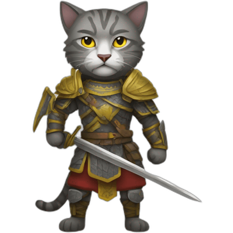 Make a drawing of a ukraine cat warrior emoji