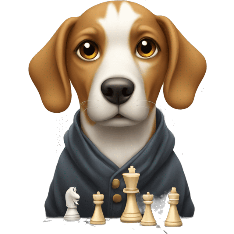 Dog playing chess emoji