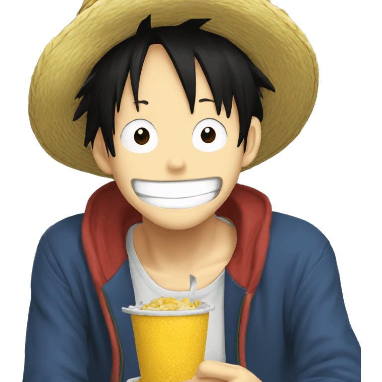 Luffy eating  emoji