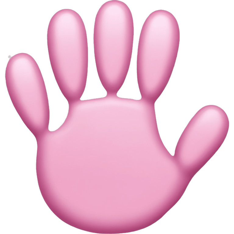 cat's paw with pink manicure  emoji