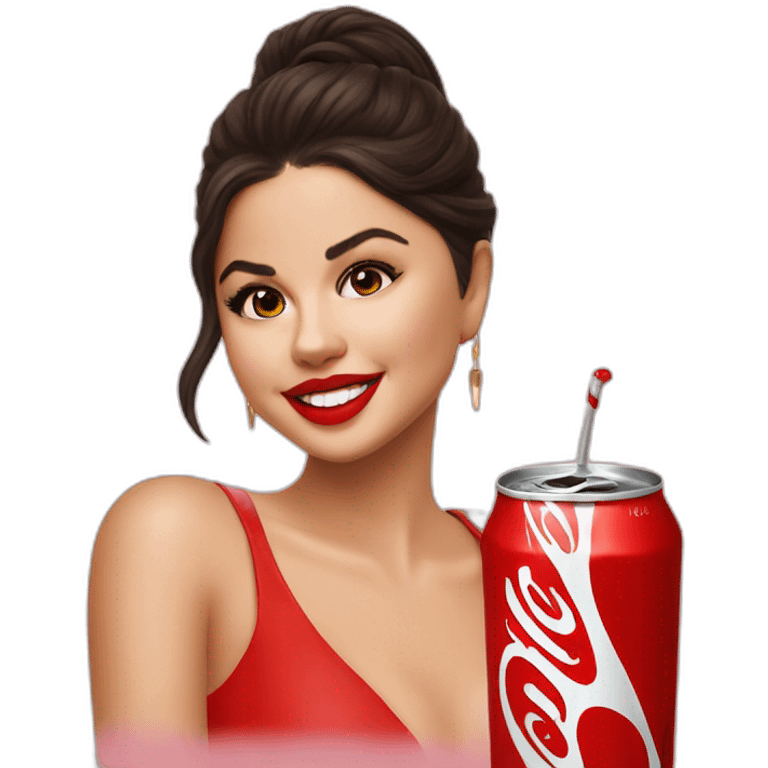 selena gomez drinking coca-cola emoji