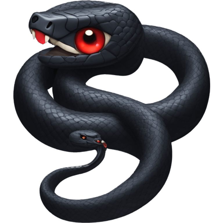 Black snake with red eyes emoji