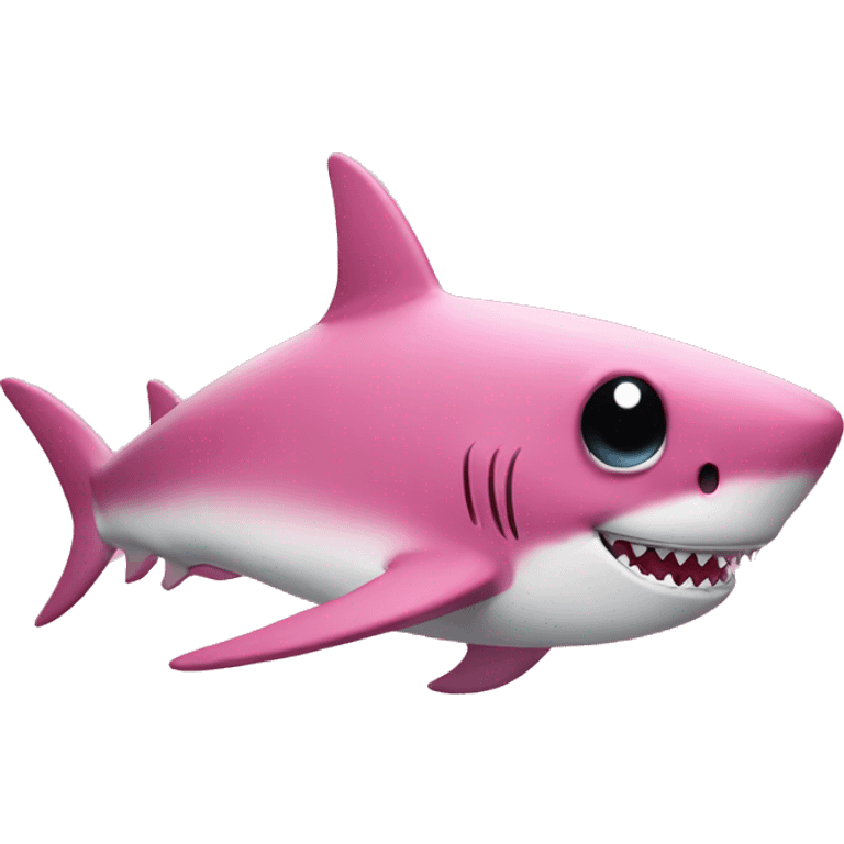 Pink shark with eyelashes emoji