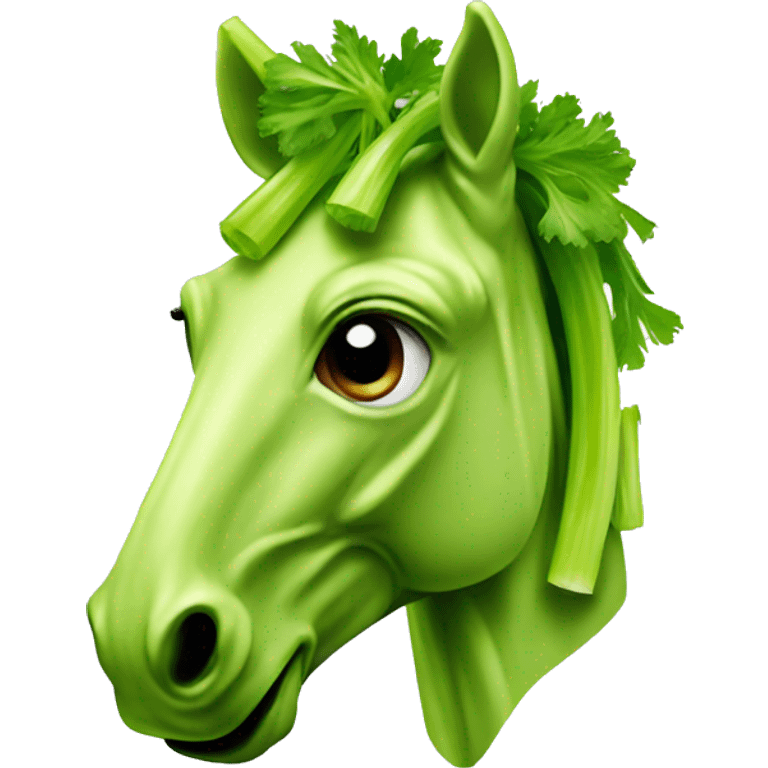 a horse head made of celery emoji