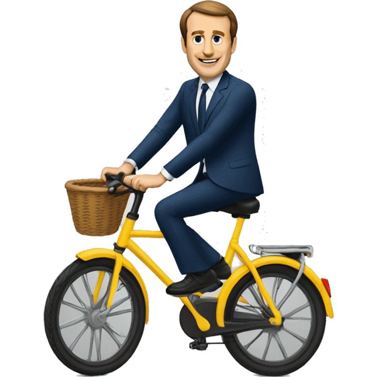 macron sur un vélo emoji