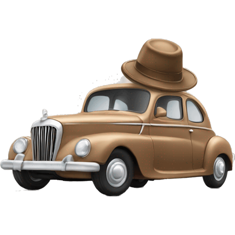 Make a car wearing a hat￼ emoji