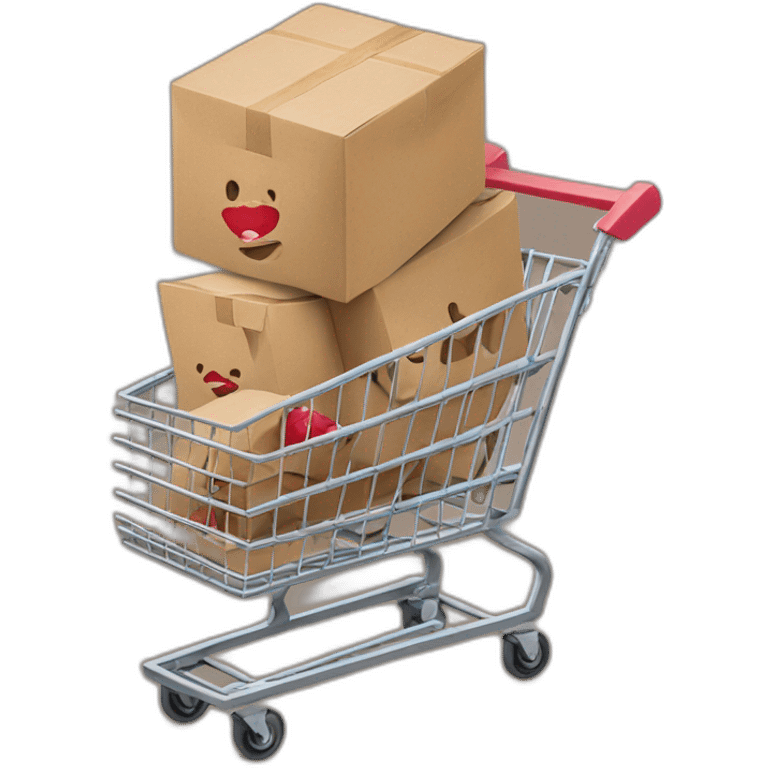 Jordan shoe boxes piled up in a shopping cart emoji