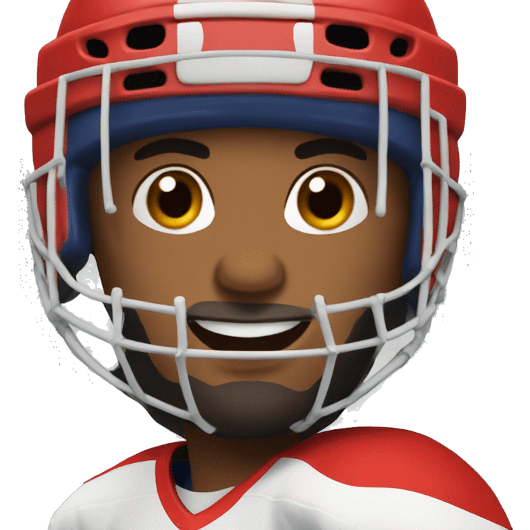 hockey player with red helmet emoji