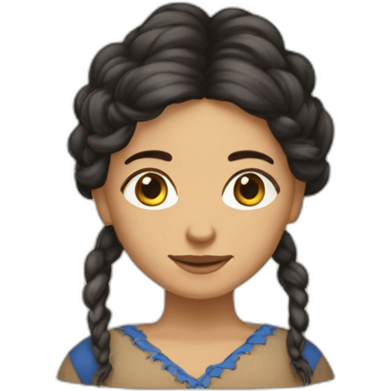 Fille métis aux cheveux frisée emoji