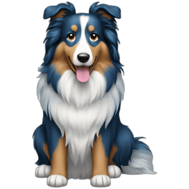 Dog blue long-haired collie emoji