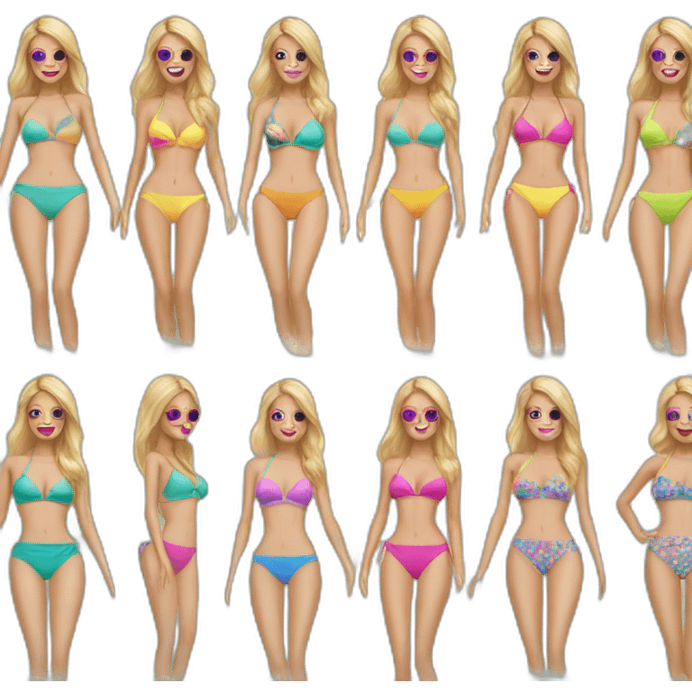 paris hilton in realistic beach swimsuits emoji