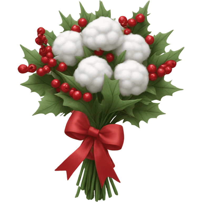 Realistic cristmas bouquet with Cotton emoji