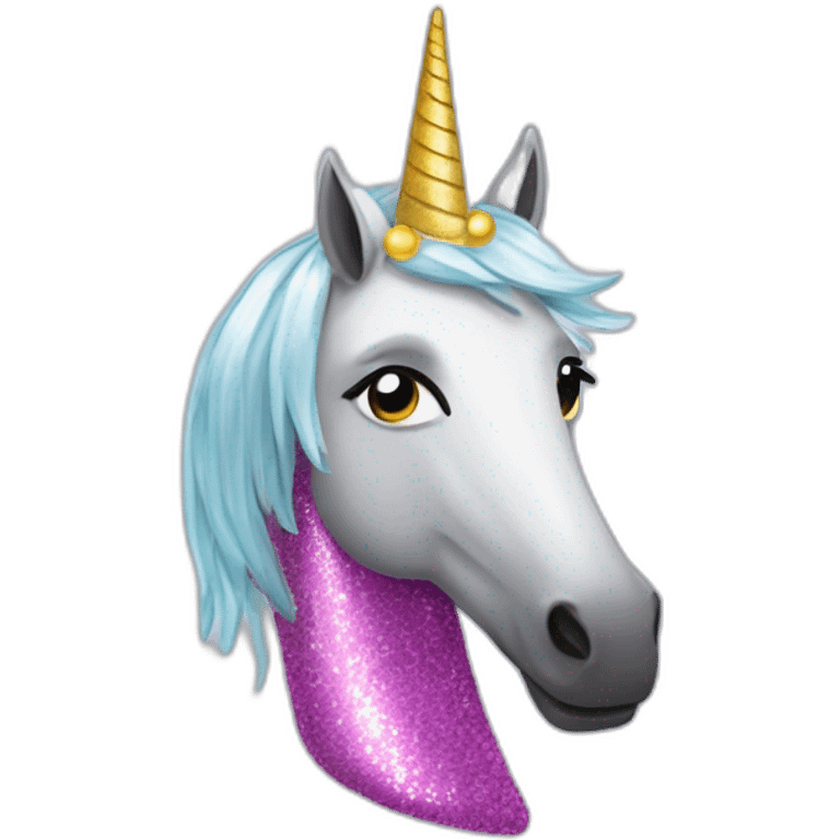 Une licorne qui fait caca des paillettes emoji