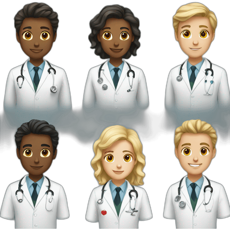 Young white doctors in love emoji