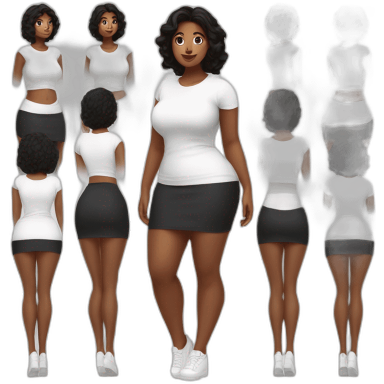 curvy-beauty-black-skirt white knikers view from below emoji