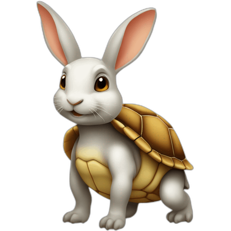 Tortue sur lapin emoji