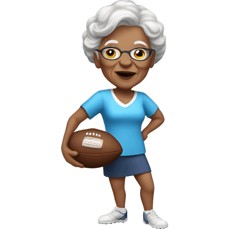 light skinned Granny playing football emoji