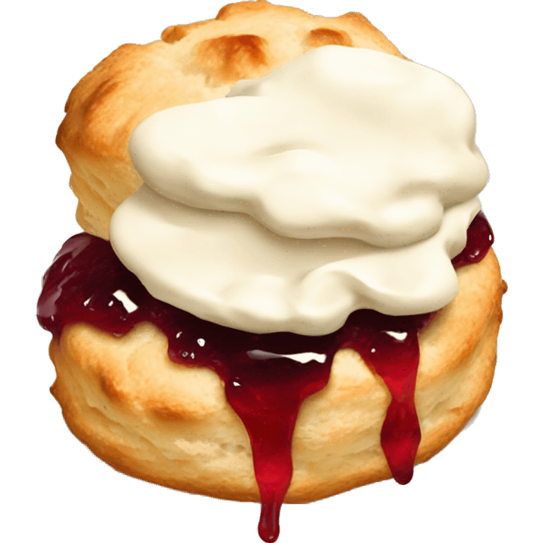 Scone with jam and cream emoji