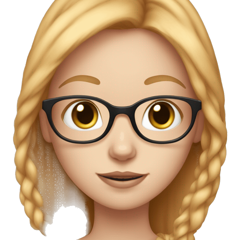 White skin strawberry-blonde haired girl with glasses holding long-haired calico cat emoji