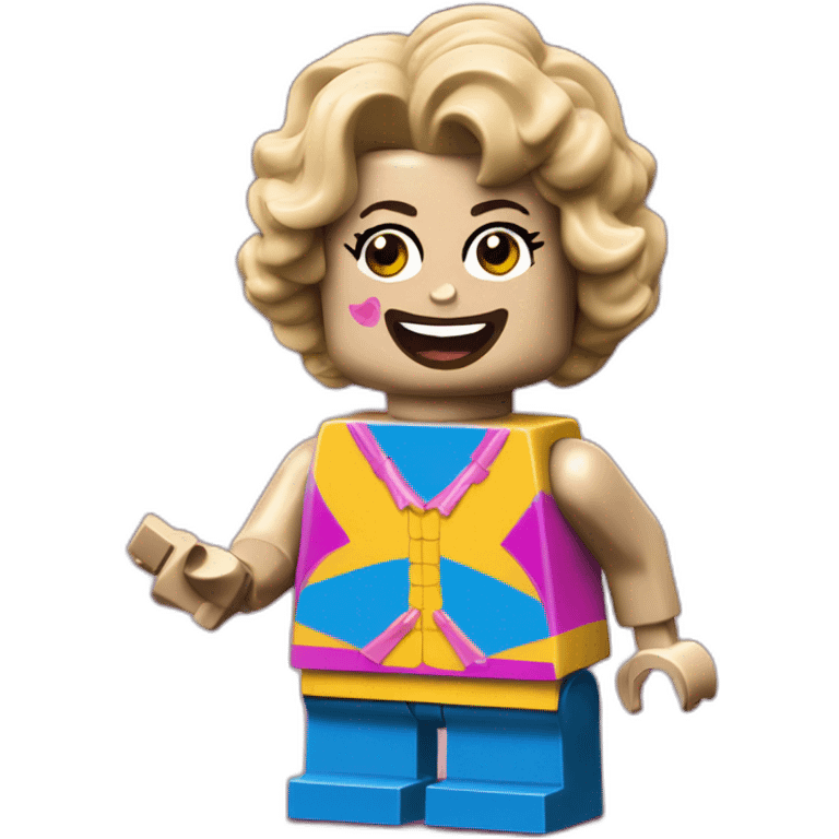 LEGO minifigure drag queen tackle party emoji