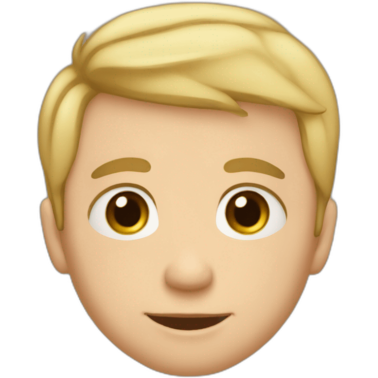 blond man with big cheeks, brown eyes, short hair and four babies emoji