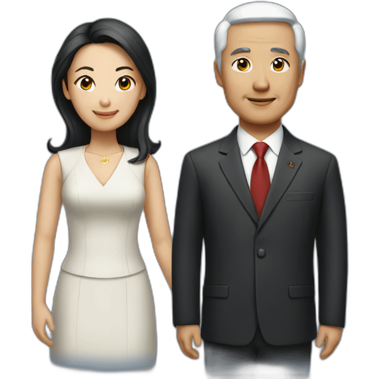 asian male and female president emoji