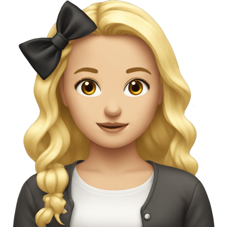 Cute bow on blonde girl emoji