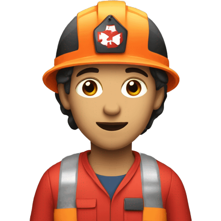 a rescuer in a red helmet emoji