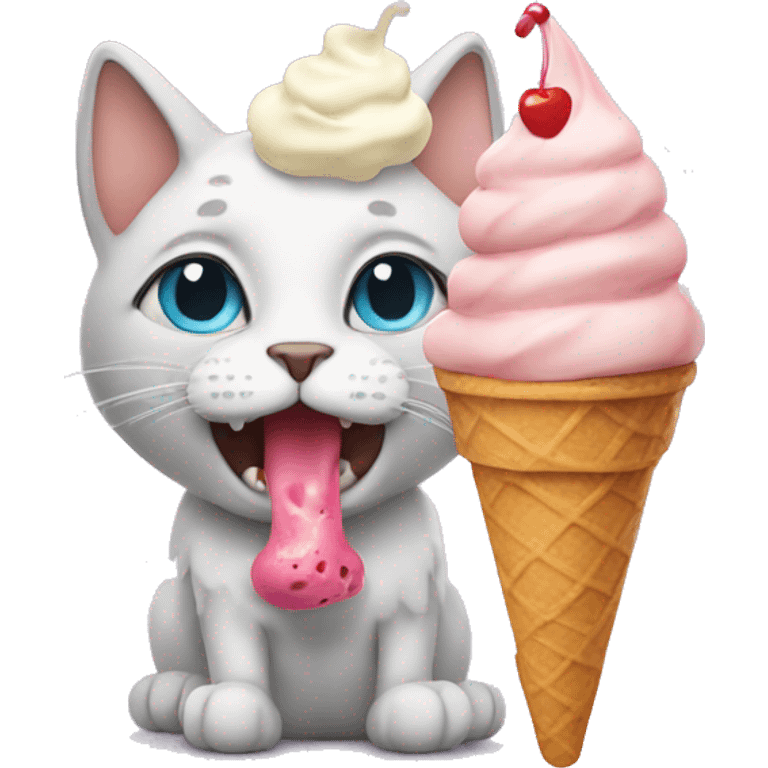 Cat with ice cream  emoji