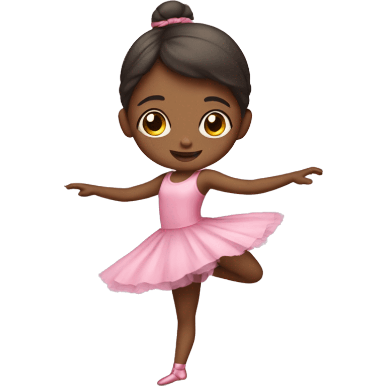 A cute girl with a pink dress dancing ballet  emoji