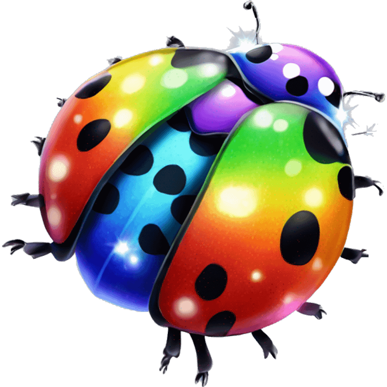 rainbow lady bug with sparkle emoji