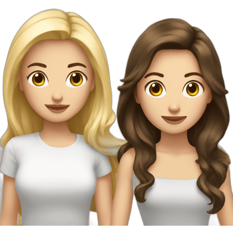 Deux meilleures amies une blonde une brune emoji